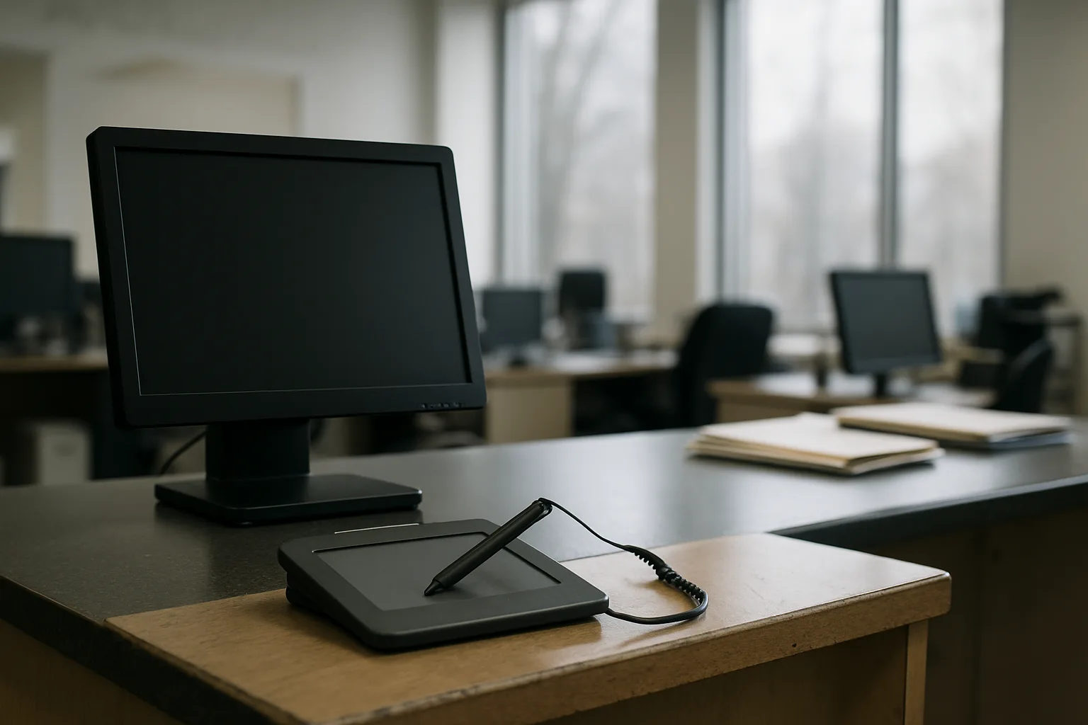 The meeting room before a quarterly review